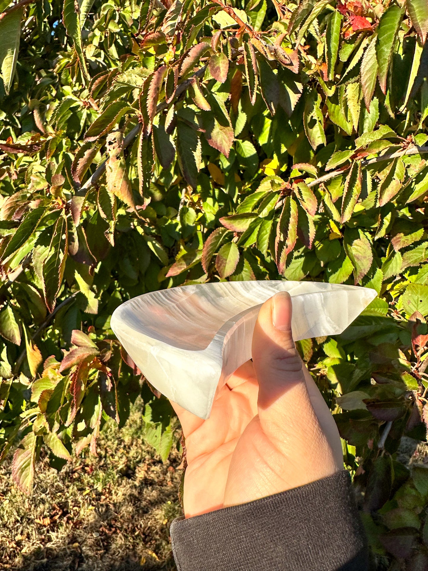 Beautiful White Onyx Moon Bowl