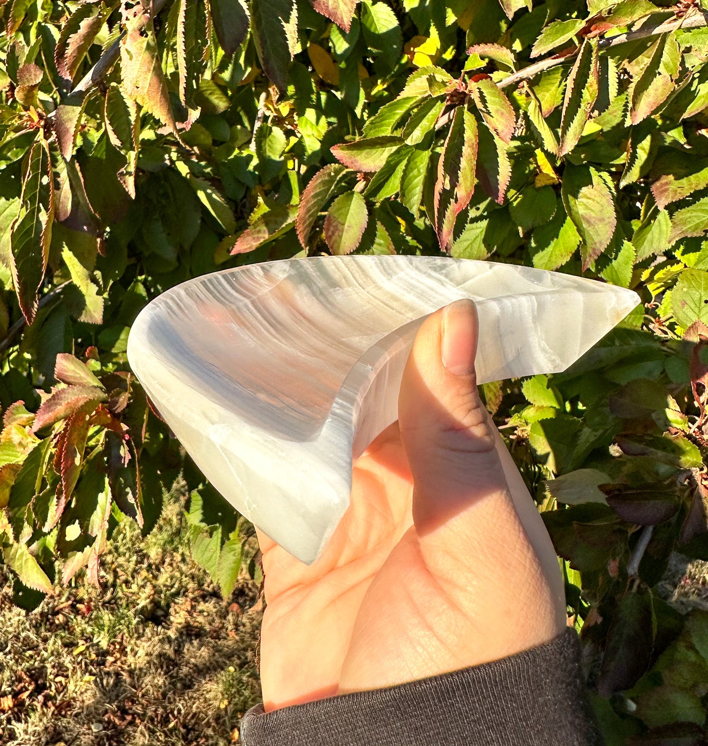 Beautiful White Onyx Moon Bowl