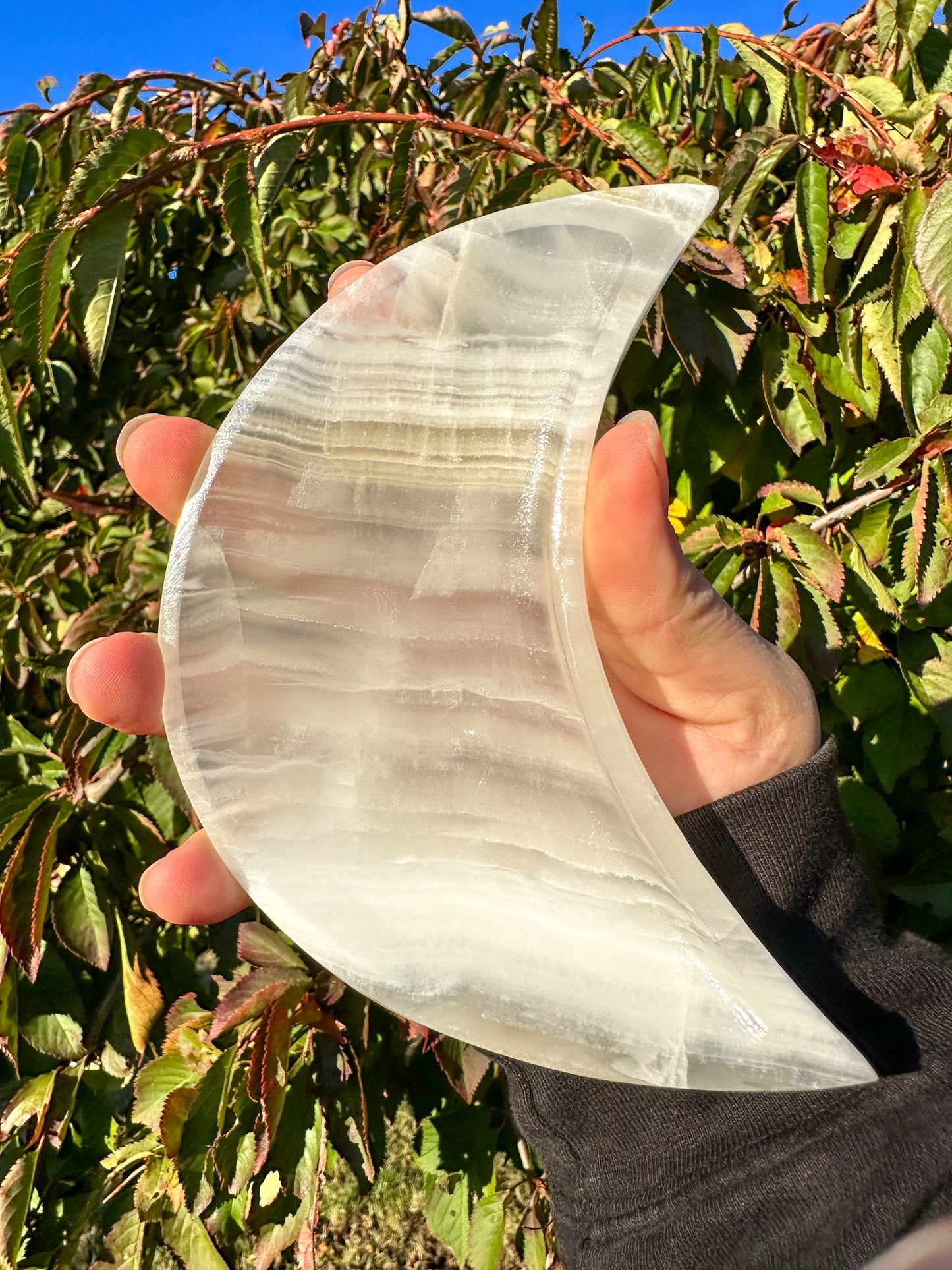 Beautiful White Onyx Moon Bowl