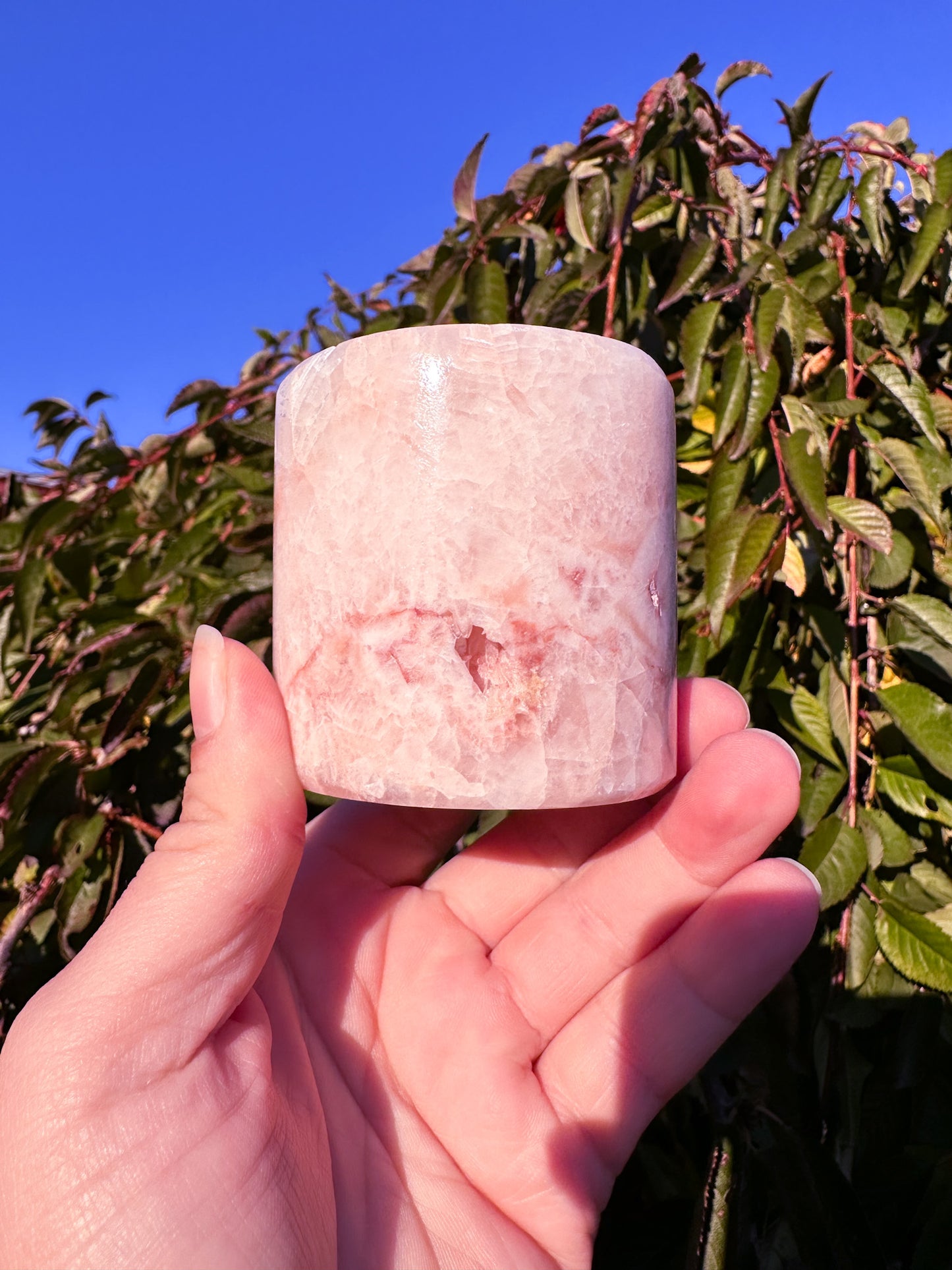 Adorable Pink Calcite Candleholder