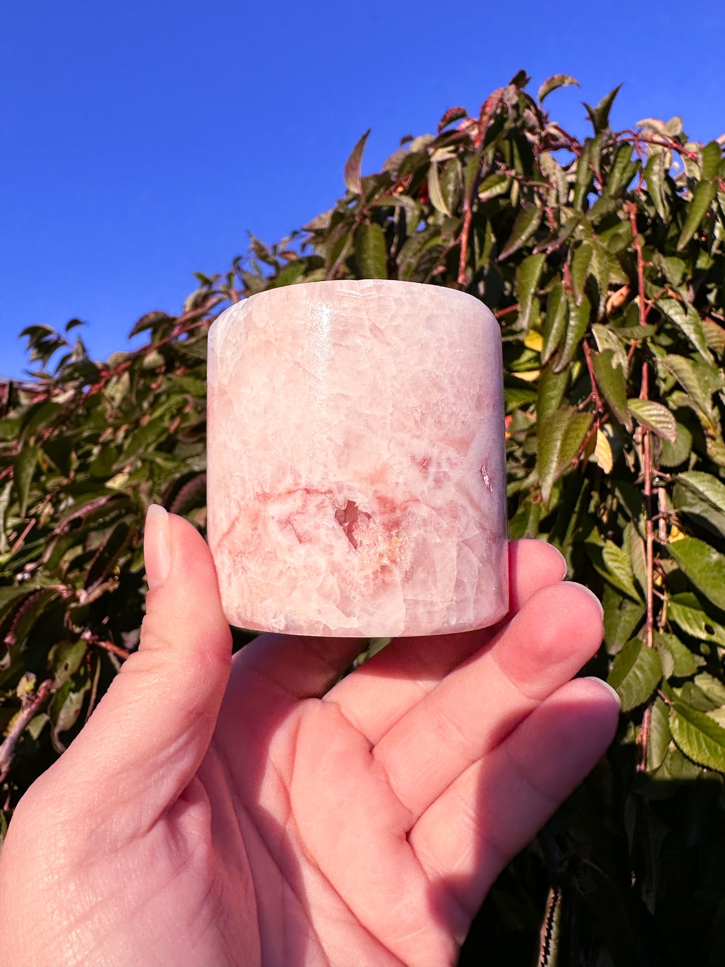 Adorable Pink Calcite Candleholder