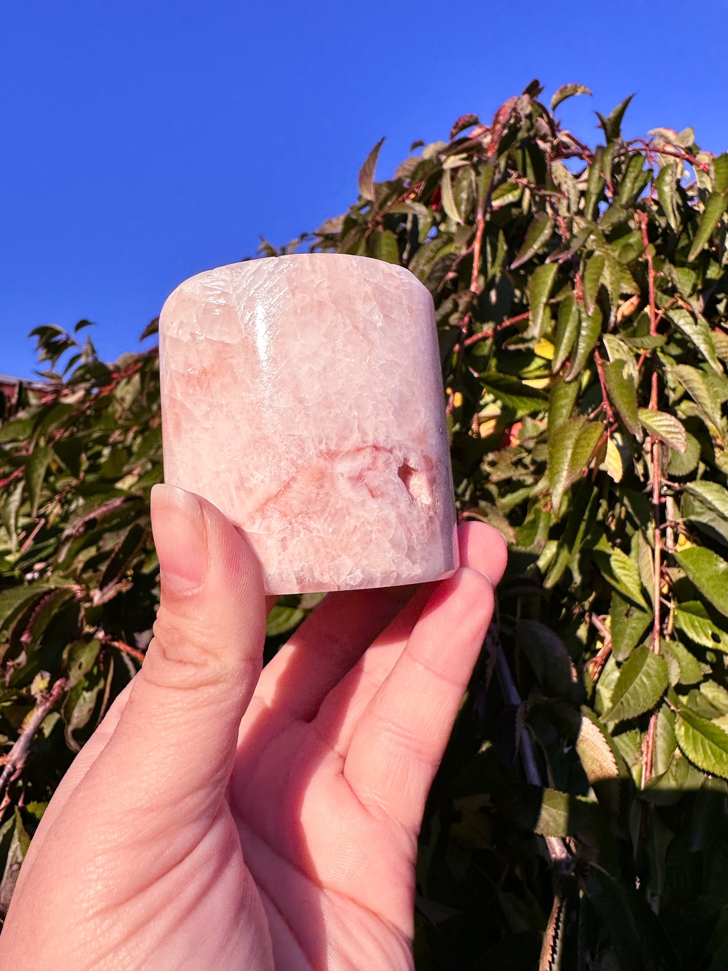 Adorable Pink Calcite Candleholder