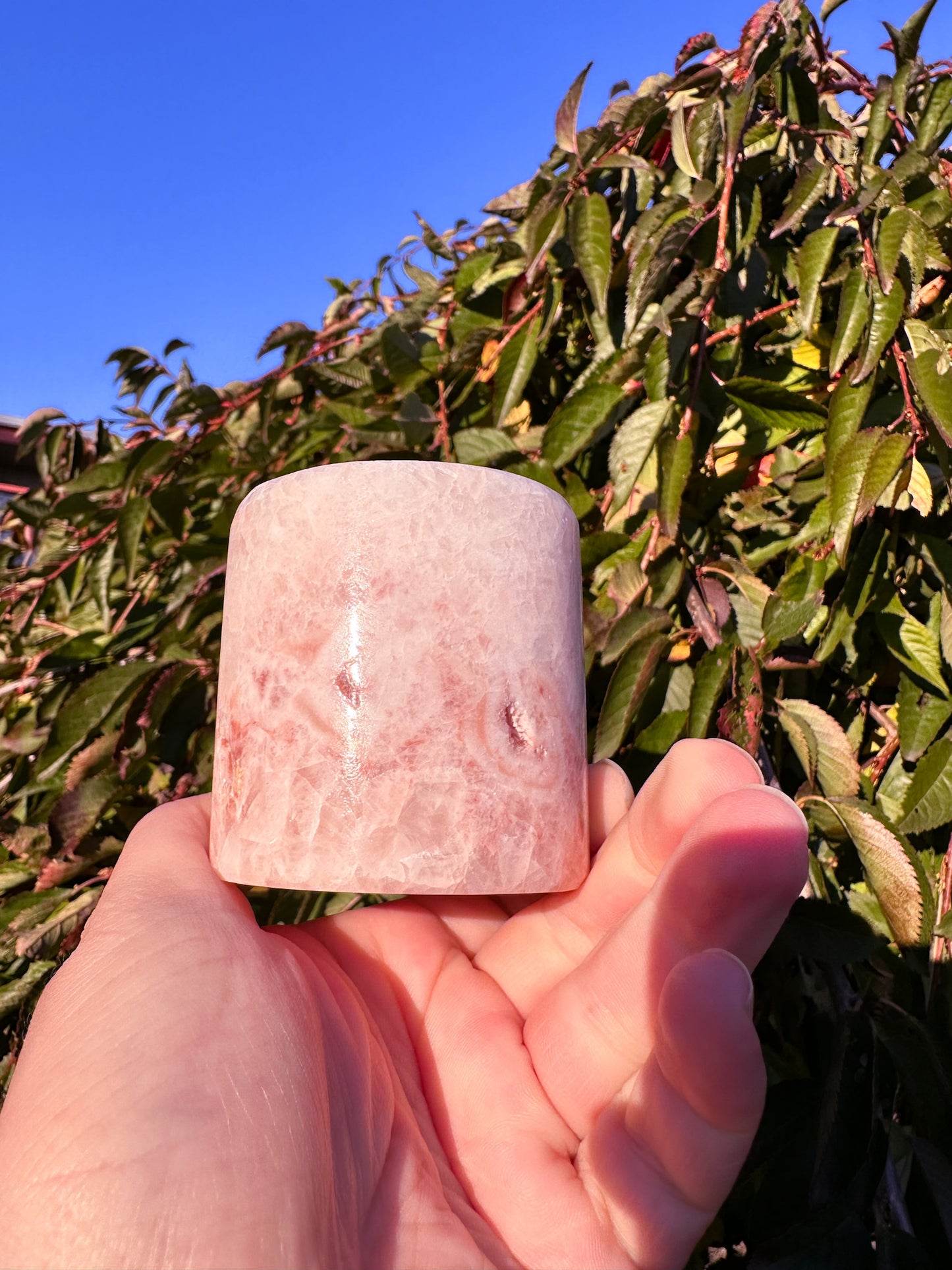Adorable Pink Calcite Candleholder