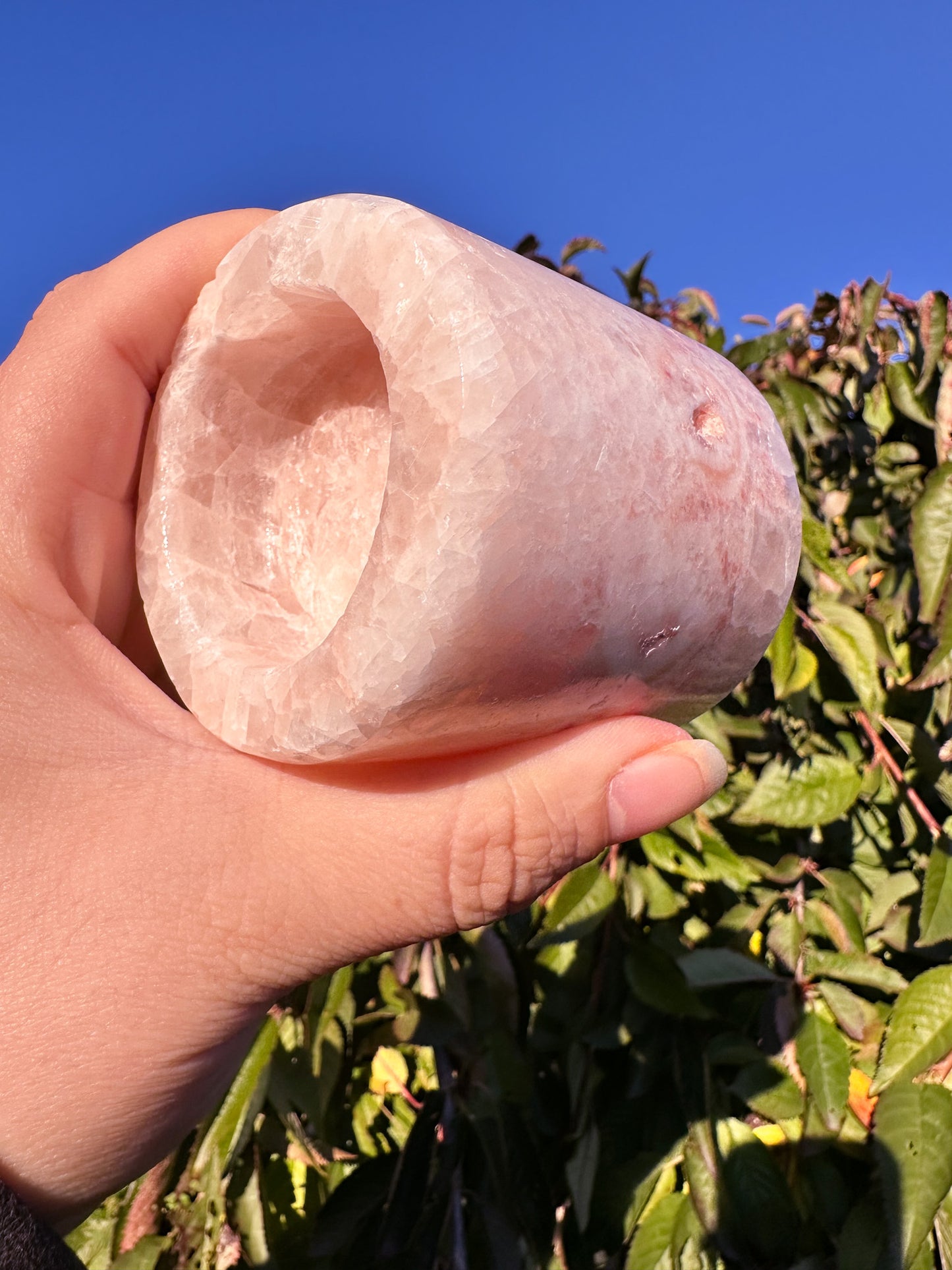 Adorable Pink Calcite Candleholder
