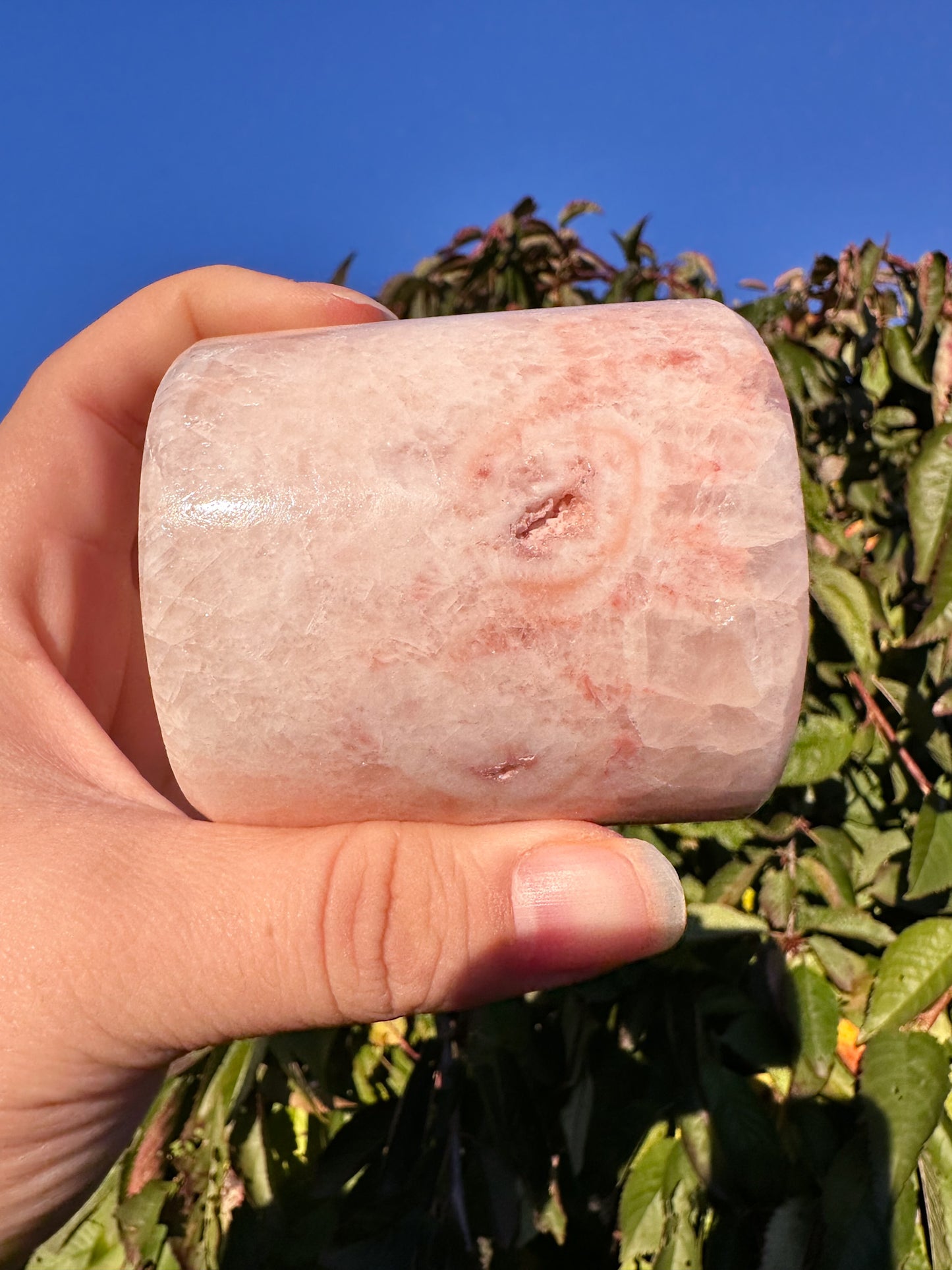 Adorable Pink Calcite Candleholder