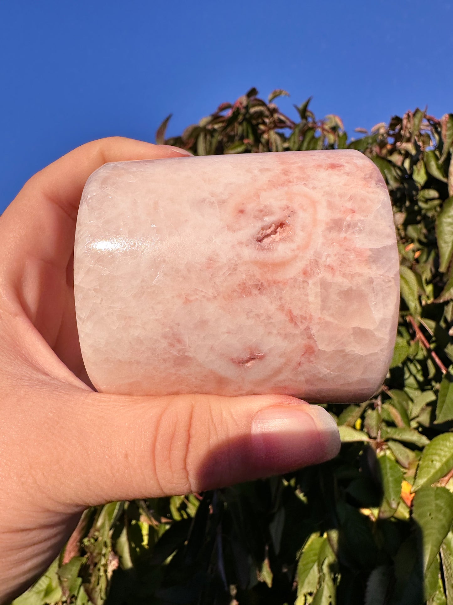 Adorable Pink Calcite Candleholder