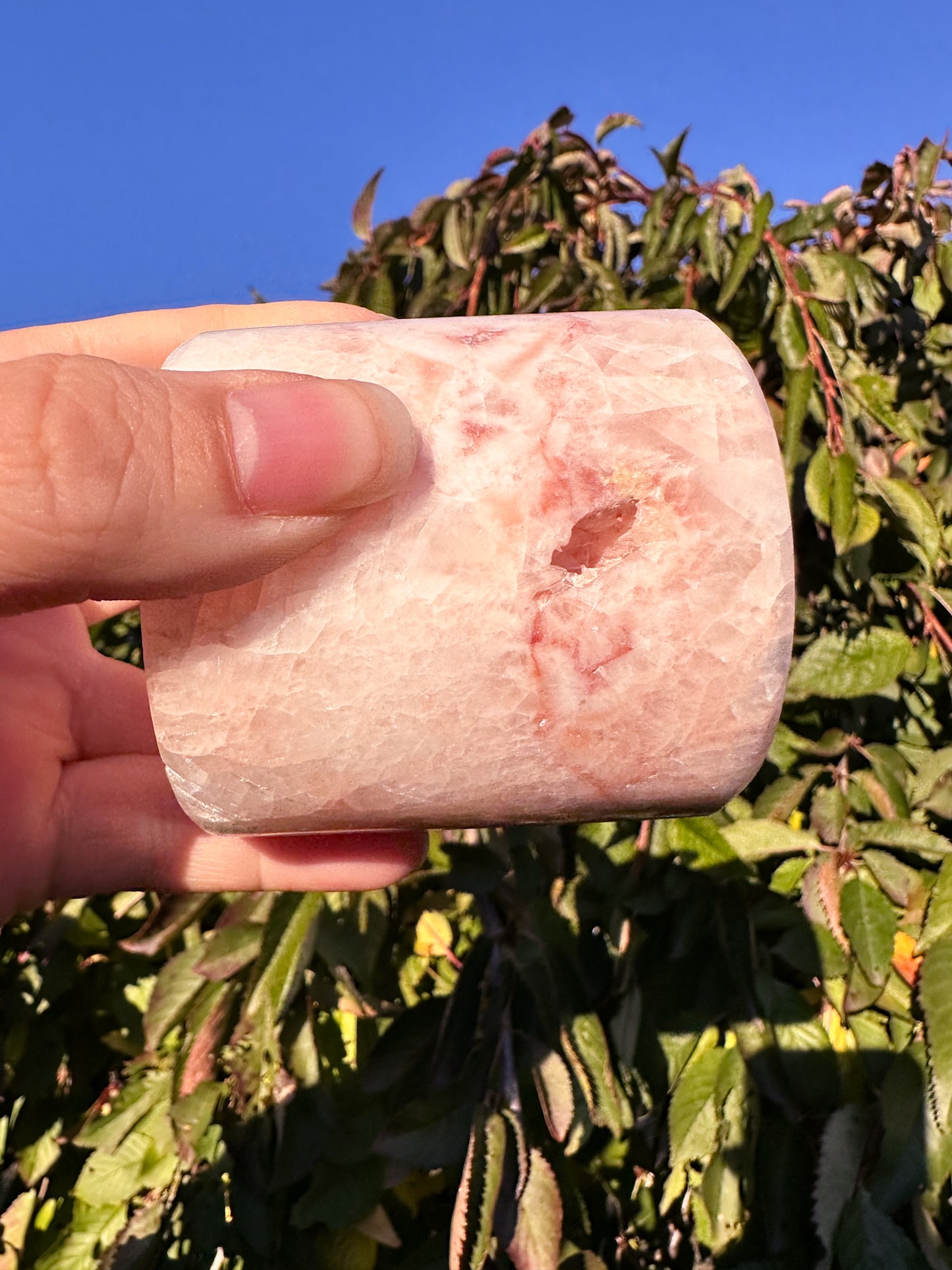 Adorable Pink Calcite Candleholder