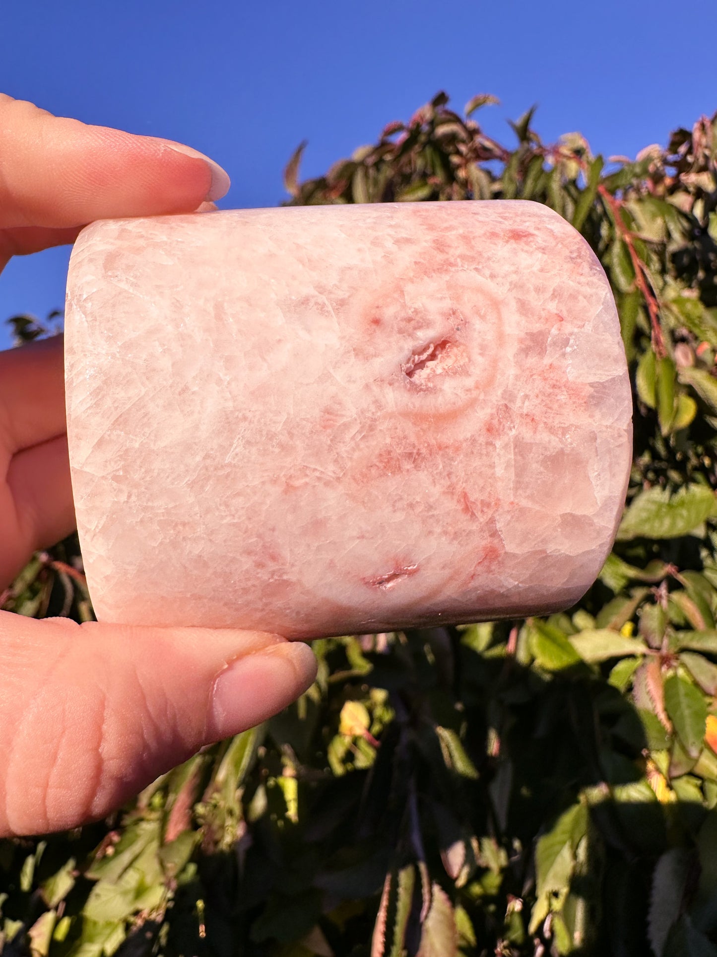 Adorable Pink Calcite Candleholder