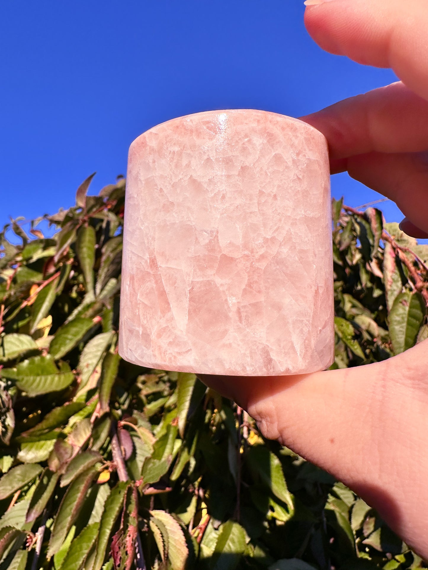 Stunning Pink Calcite Crystal Candleholder