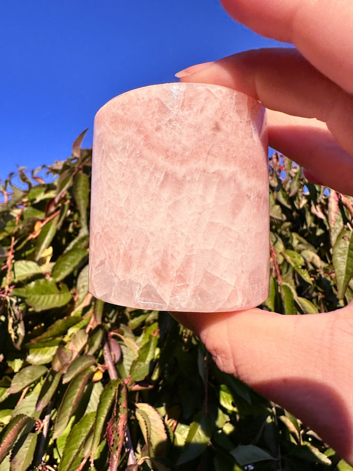 Stunning Pink Calcite Crystal Candleholder