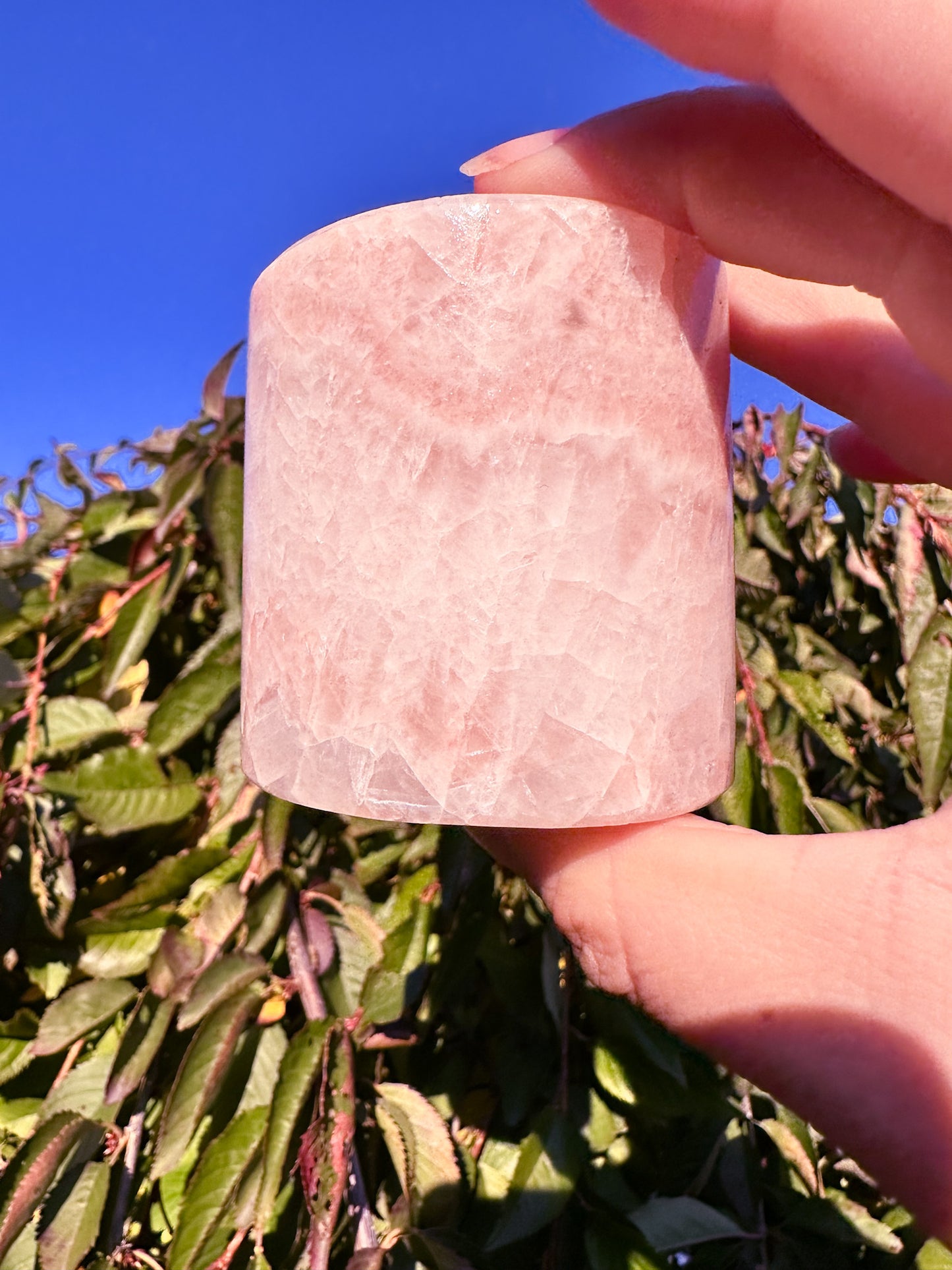 Stunning Pink Calcite Crystal Candleholder