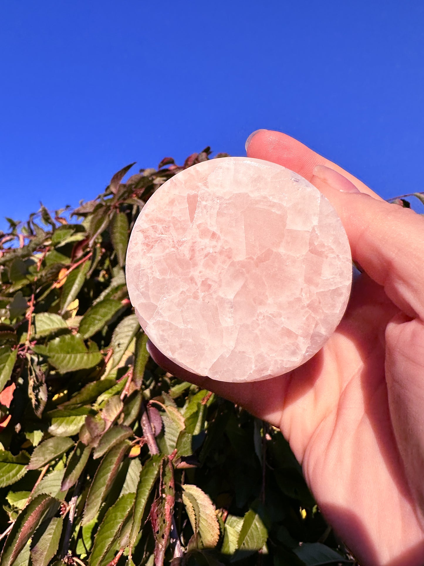 Stunning Pink Calcite Crystal Candleholder