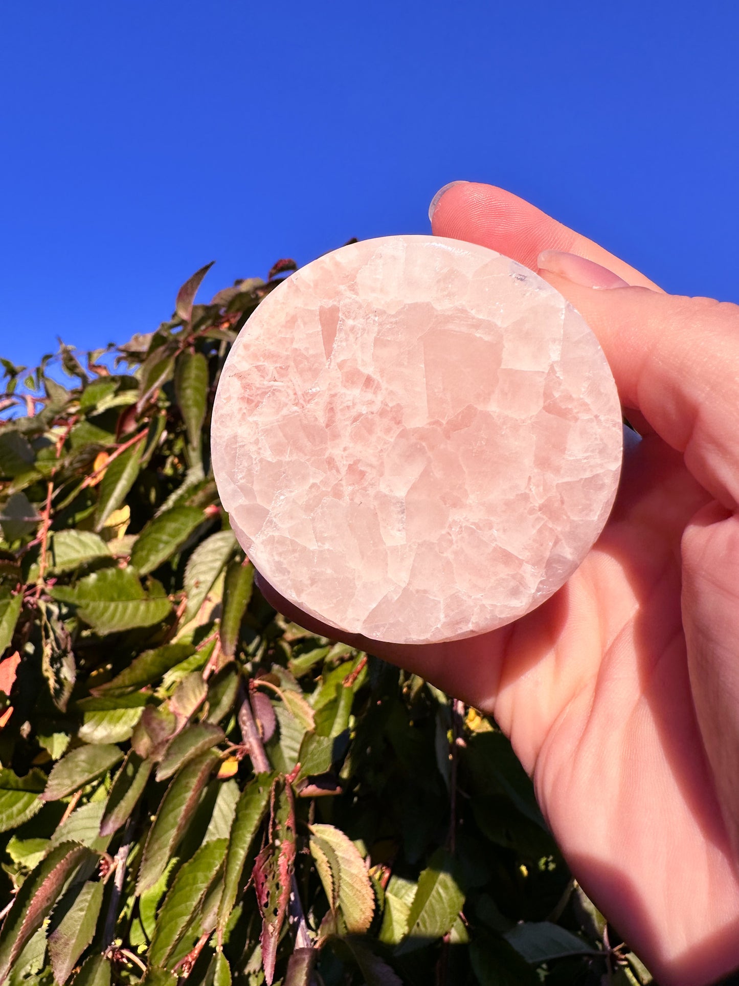 Stunning Pink Calcite Crystal Candleholder