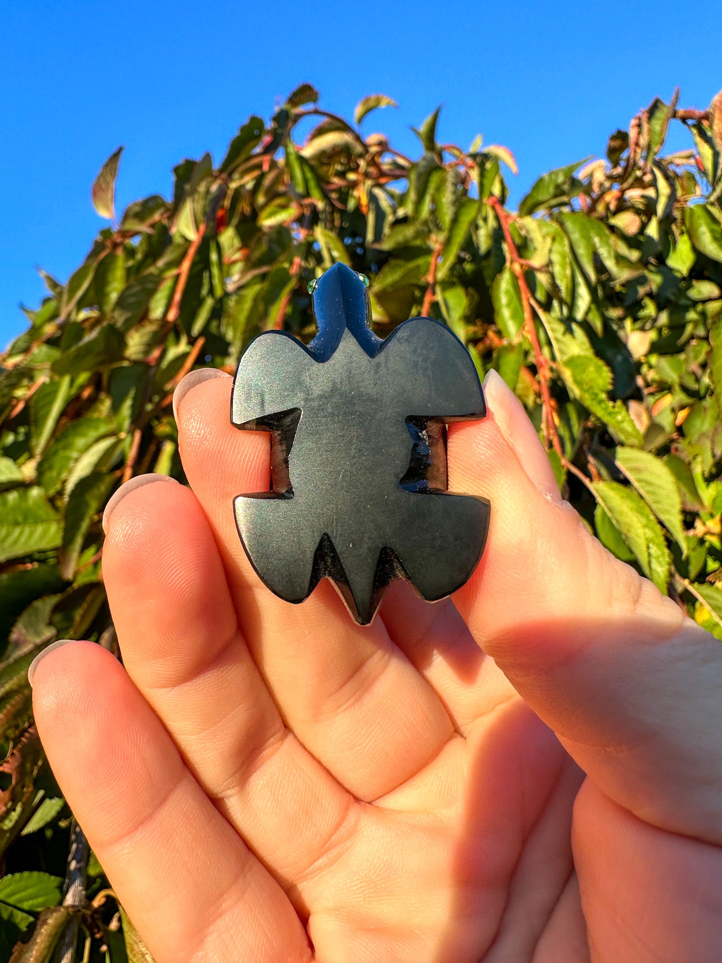 Abalone & Black Obsidian Turtle Carving