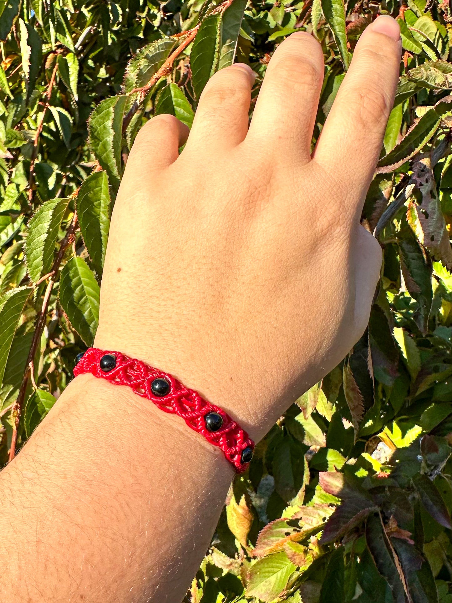 Handmade Adjustable Black Obsidian Bracelets