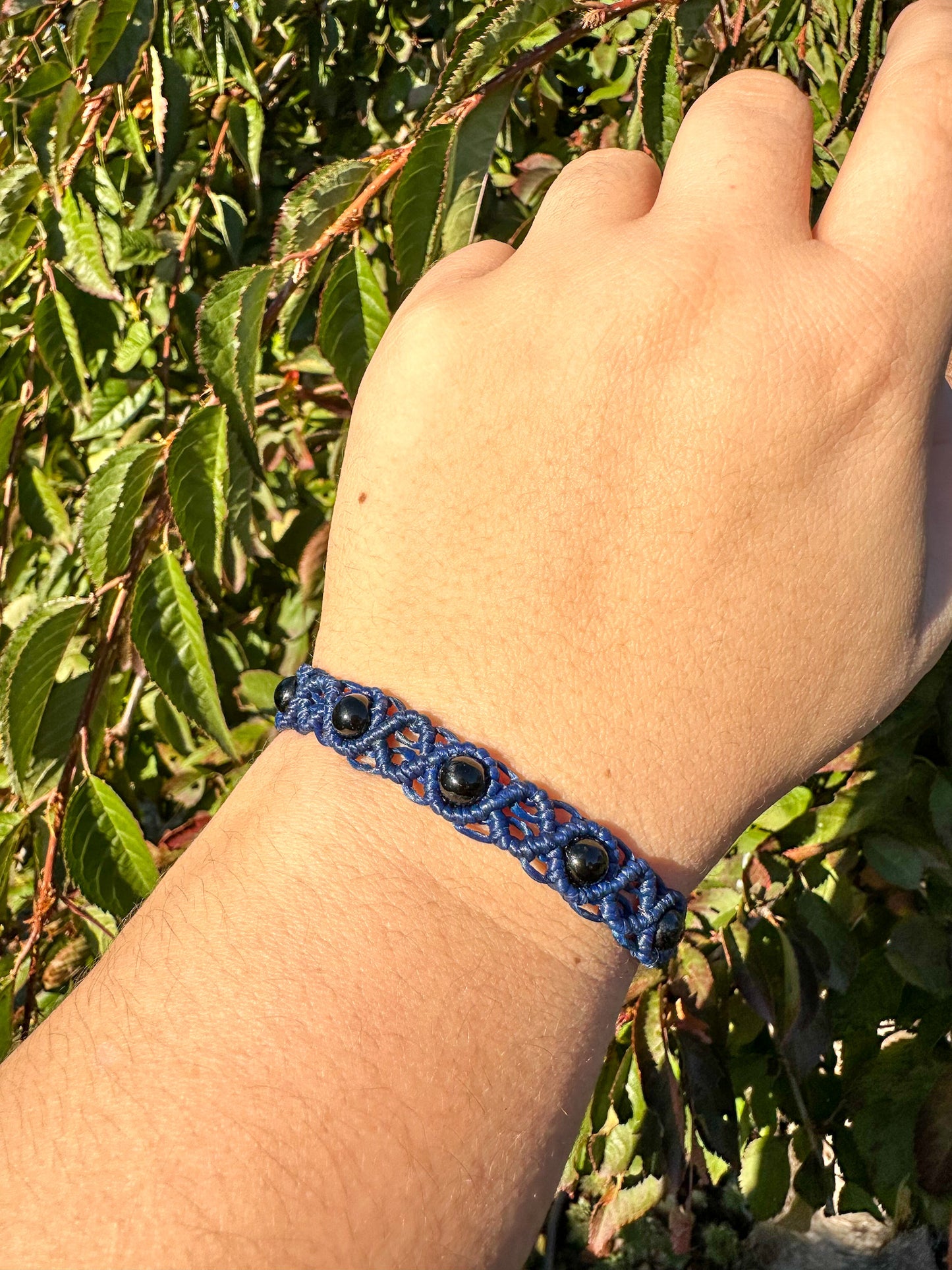 Handmade Adjustable Black Obsidian Bracelets
