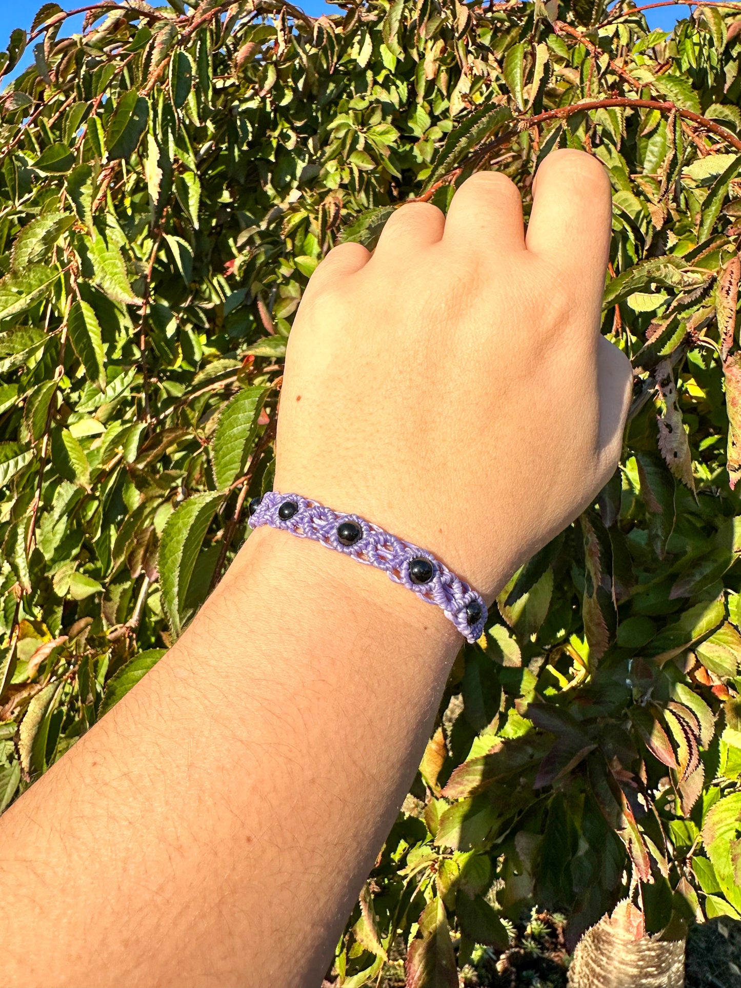 Handmade Adjustable Black Obsidian Bracelets