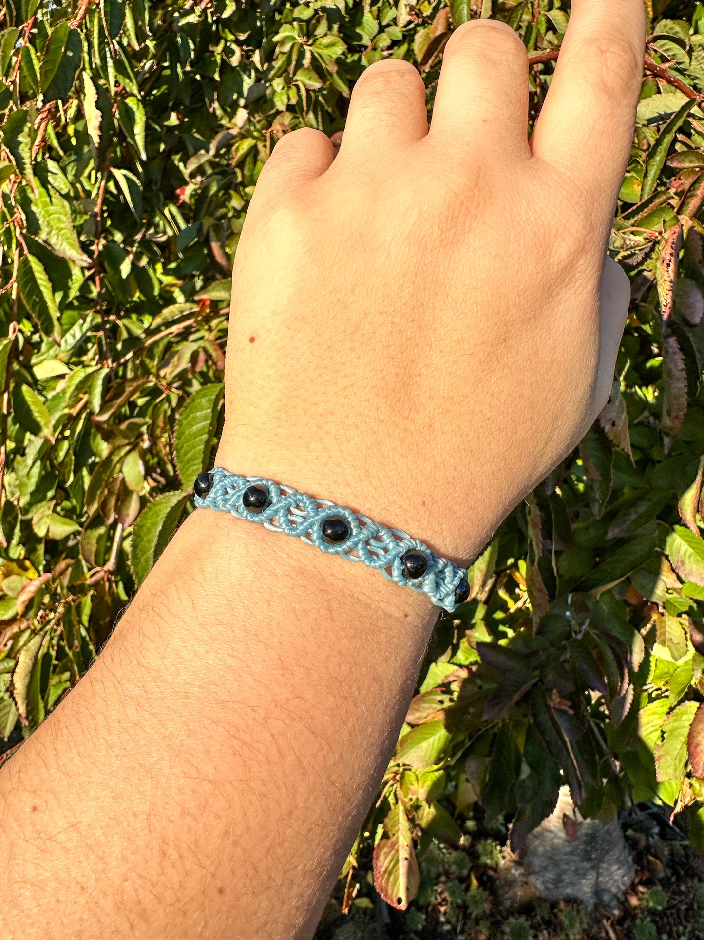 Handmade Adjustable Black Obsidian Bracelets