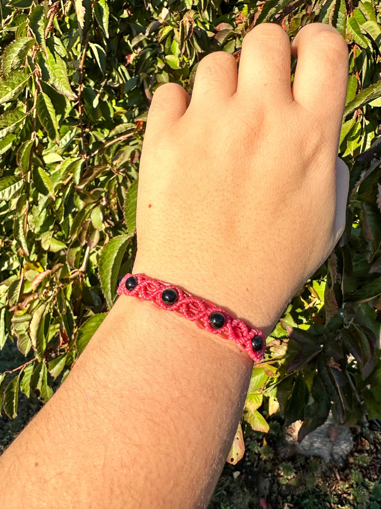 Handmade Adjustable Black Obsidian Bracelets