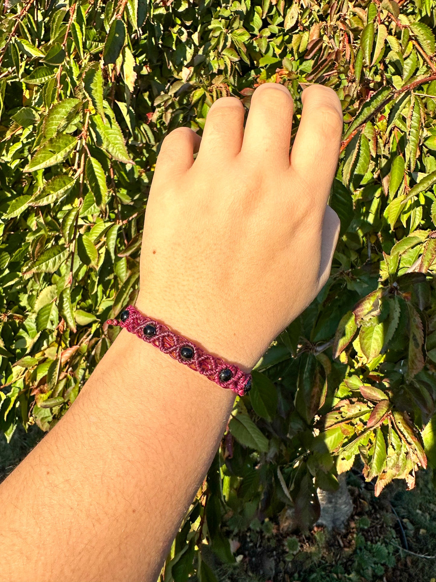 Handmade Adjustable Black Obsidian Bracelets
