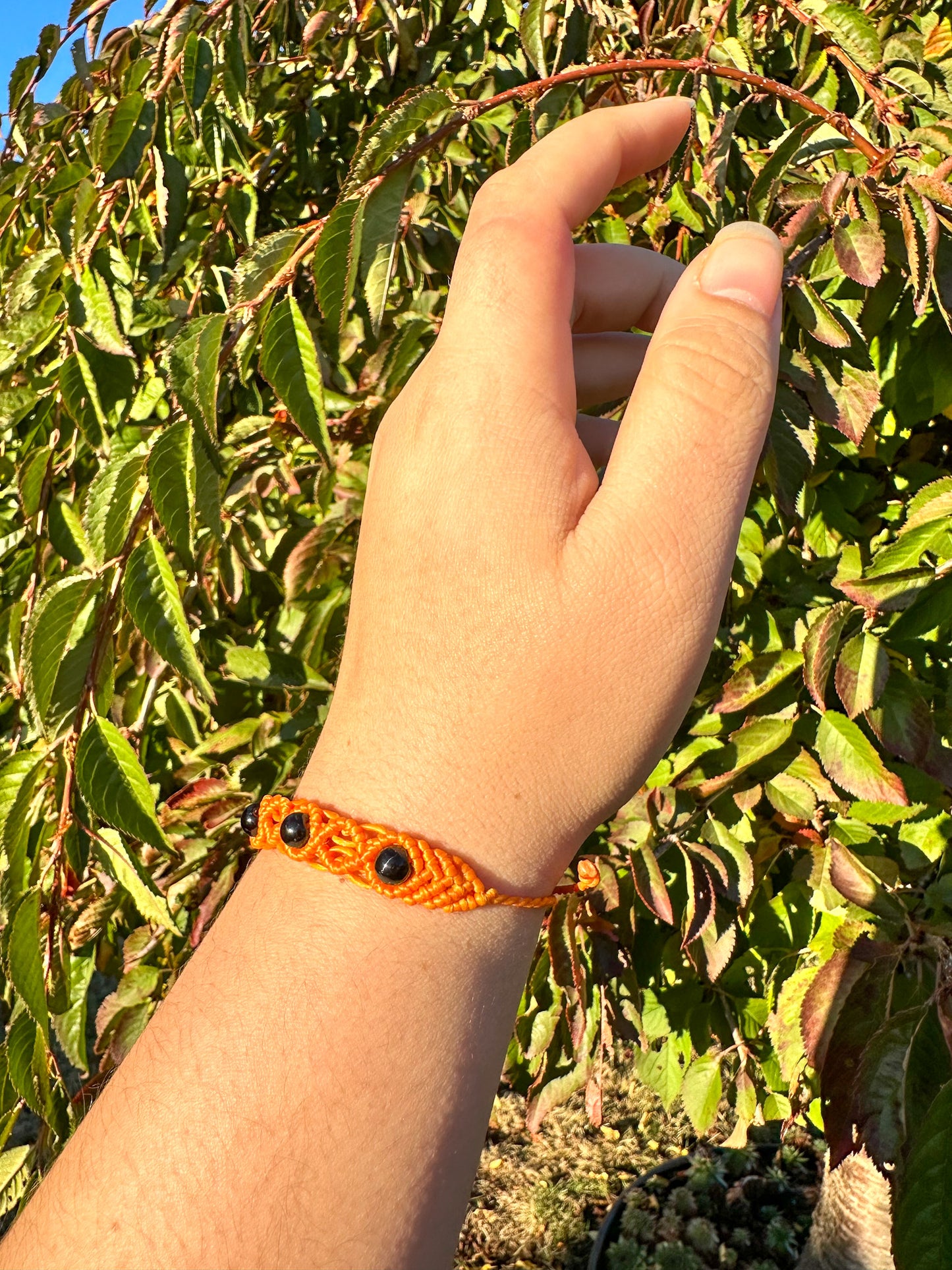Handmade Adjustable Black Obsidian Bracelets