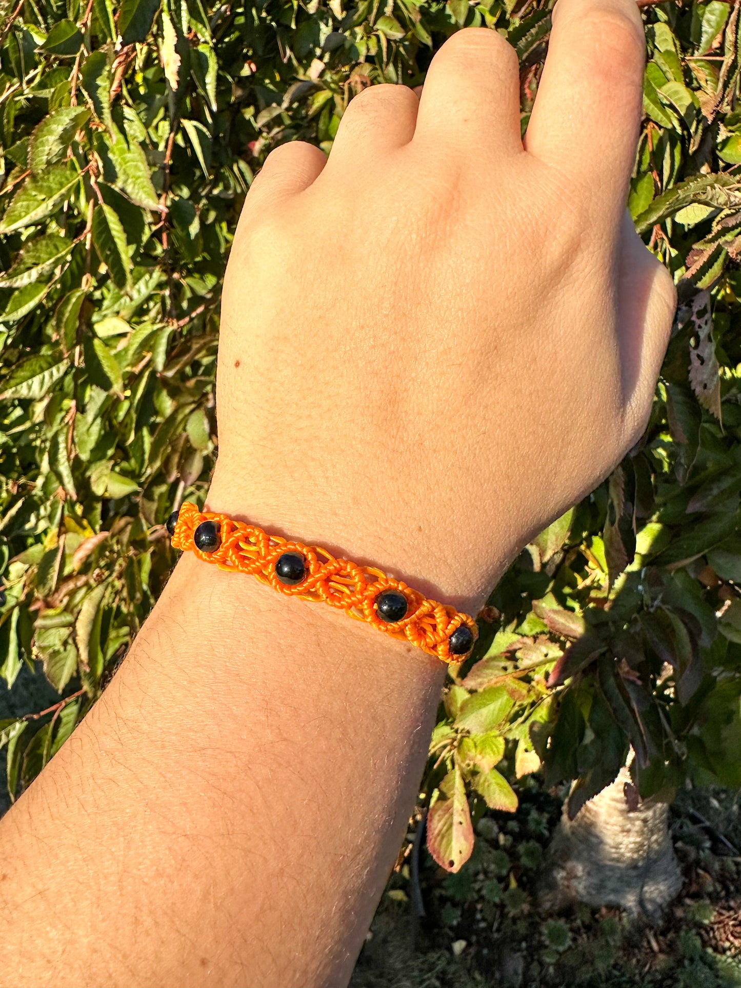 Handmade Adjustable Black Obsidian Bracelets