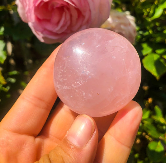 Stunning Pink Rose Quartz Palm Stone (#1111)