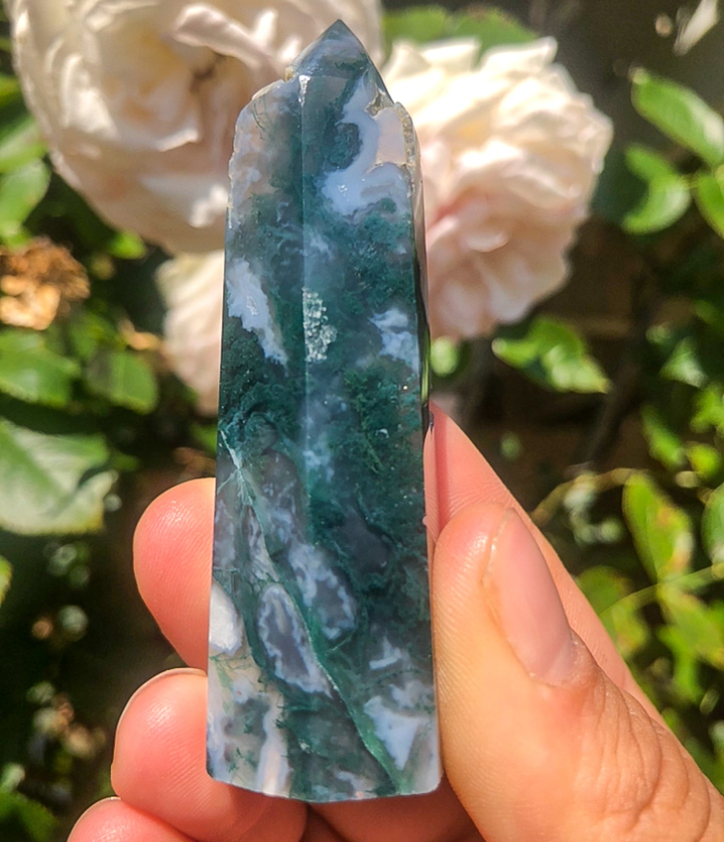 Adorable Moss Agate Tower (#452)
