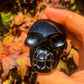 High-Quality Gold Sheen Obsidian Skull Carving (#133)