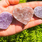 Druzy Rainbow Purple Amethyst Hearts (XS, S, M)