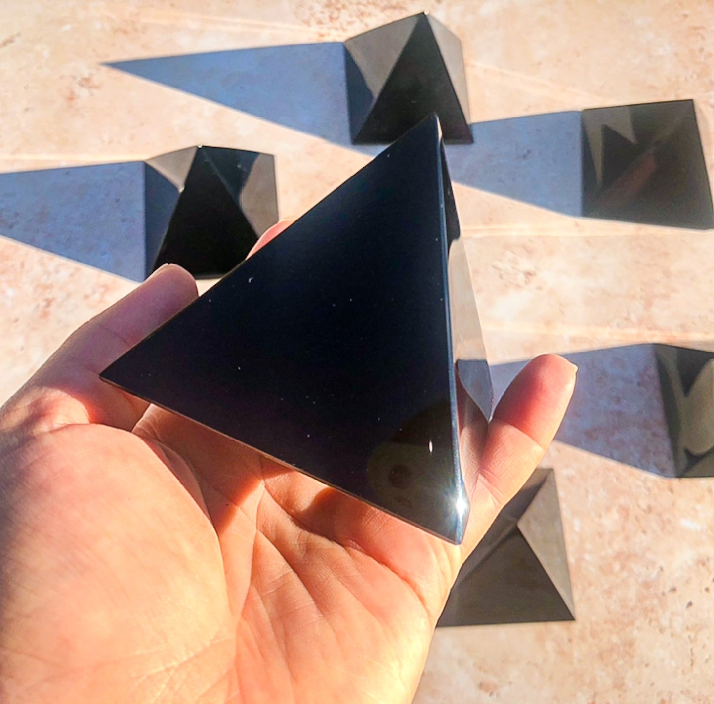 Amazing Black Obsidian Pyramid (#2212)
