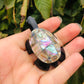 Flashy Abalone & Black Obsidian Turtle Carving (#289)