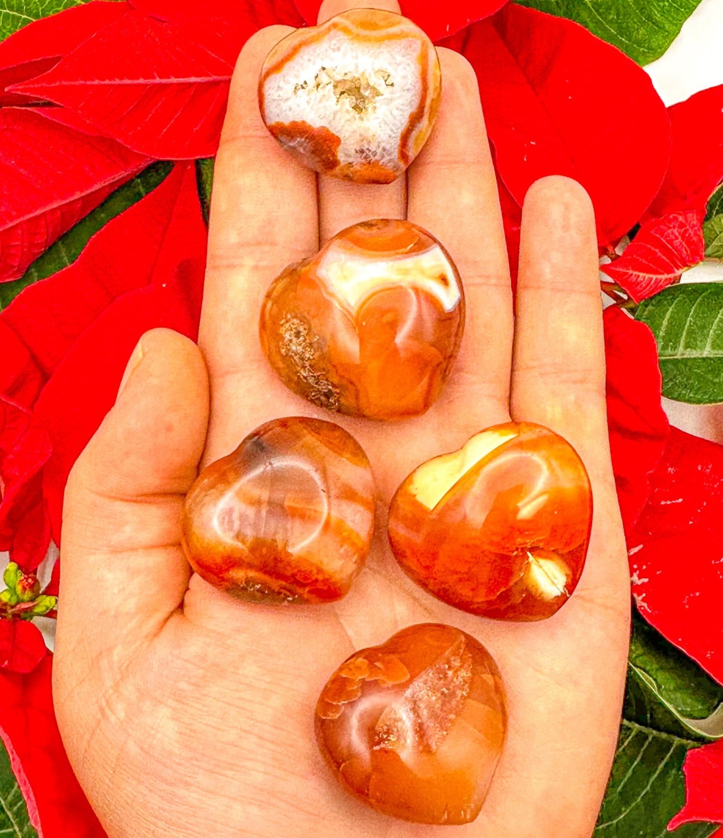 Adorable Carnelian Heart Pocket Stones